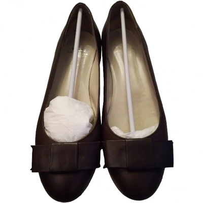 Pre-owned Moschino Cheap And Chic Leather Ballet Flats In Brown