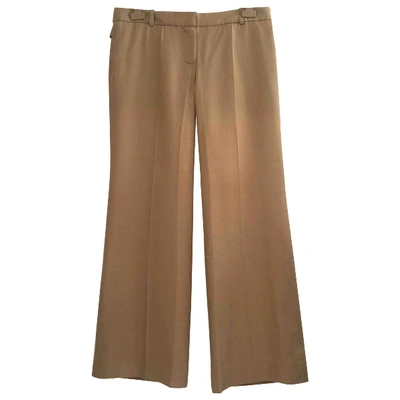 Pre-owned Chloé Silk Trousers In Camel