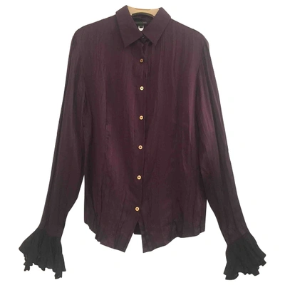 Pre-owned Roberto Cavalli Silk Shirt In Purple