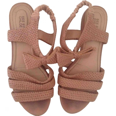 Pre-owned Chloé Leather Sandals In Pink