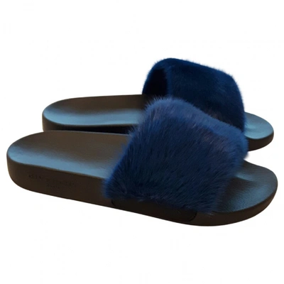 Pre-owned Givenchy Leather Mules In Blue