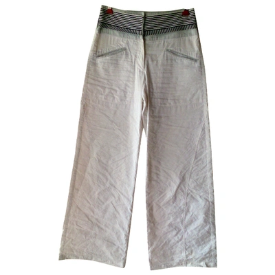 Pre-owned Giorgio Armani Large Pants In White