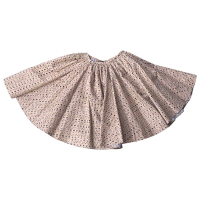Pre-owned Alaïa Mini Skirt In Beige