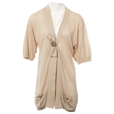 Pre-owned Valentino Linen Cardigan In Beige
