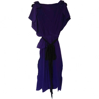 Pre-owned Vionnet Silk Mid-length Dress In Purple