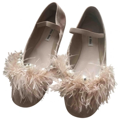 Pre-owned Miu Miu Ballet Flats In Pink