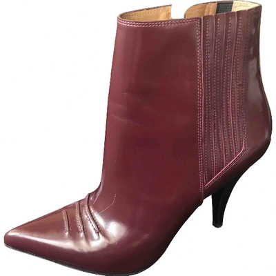 Pre-owned 3.1 Phillip Lim / フィリップ リム Leather Ankle Boots In Burgundy