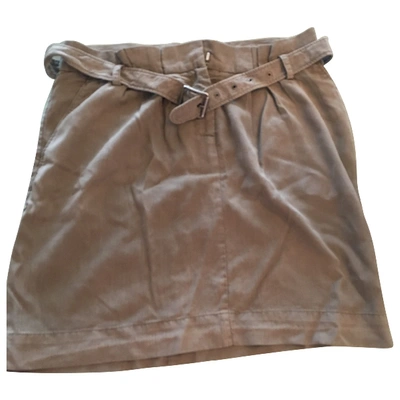 Pre-owned Tara Jarmon Mid-length Skirt In Khaki