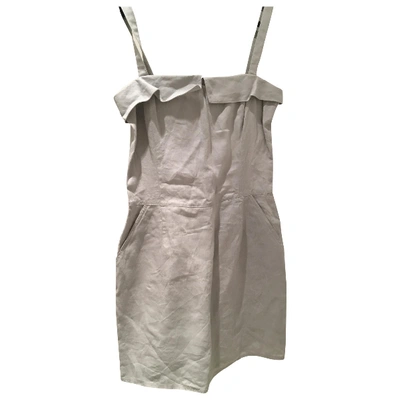 Pre-owned Emporio Armani Linen Mini Dress In Grey