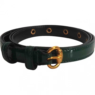 Pre-owned Gucci Patent Leather Belt In Green