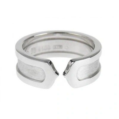 Pre-owned Cartier C White Gold Ring In Silver