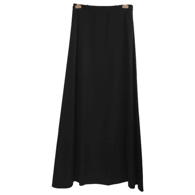 Pre-owned Saint Laurent Wool Maxi Skirt In Black