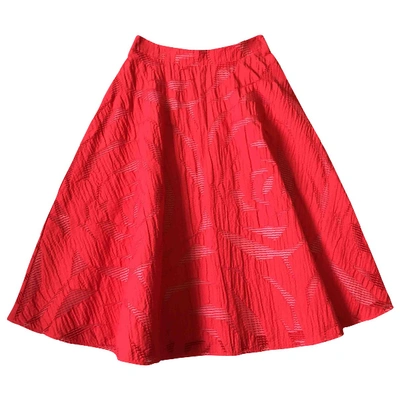 Pre-owned P.a.r.o.s.h Mid-length Skirt In Red