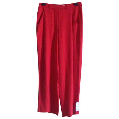 Pre-owned Diane Von Furstenberg Large Pants In Red
