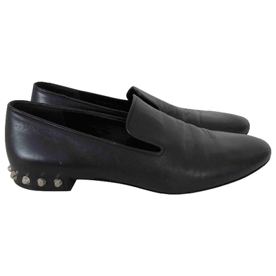 Pre-owned Balenciaga Leather Flats In Navy