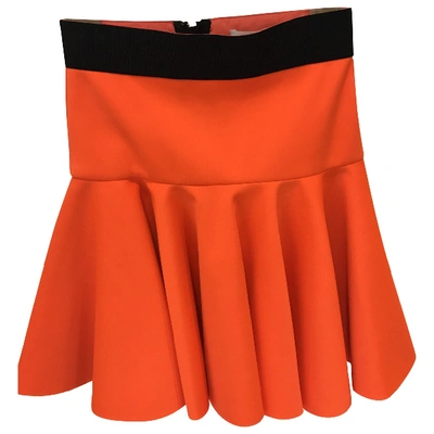 Pre-owned Milly Mini Skirt In Orange