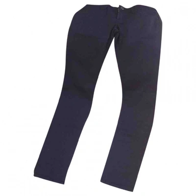 Pre-owned Dkny Straight Pants In Black