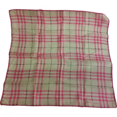 Pre-owned Burberry Silk Handkerchief In Pink
