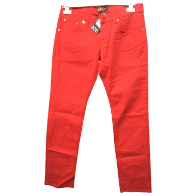 Pre-owned Iceberg Straight Jeans In Red