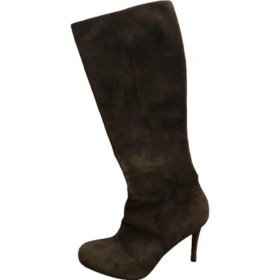 Pre-owned Christian Louboutin Boots In Anthracite
