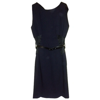 Pre-owned Pinko Wool Mid-length Dress In Blue