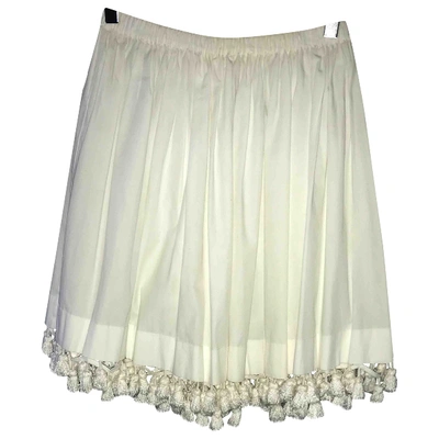 Pre-owned Miu Miu Mini Skirt In White