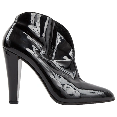 Pre-owned Miu Miu Patent Leather Boots In Black