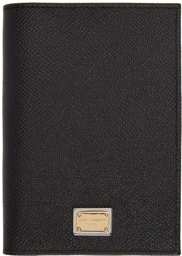 Dolce & Gabbana Black Leather Passport Holder ModeSens