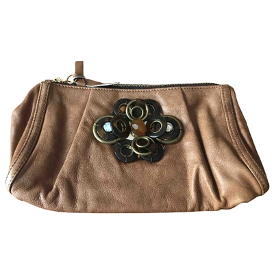 Pre-owned Chloé Leather Clutch Bag In Brown