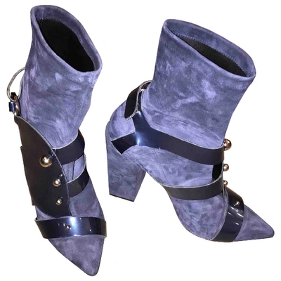 Pre-owned Peter Pilotto Buckled Boots In Blue