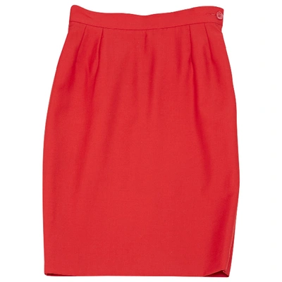 Pre-owned Saint Laurent Wool Mid-length Skirt In Red