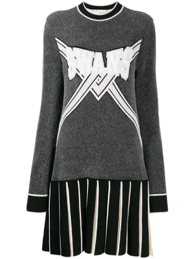 Off-white Swans-knit Dress In Black