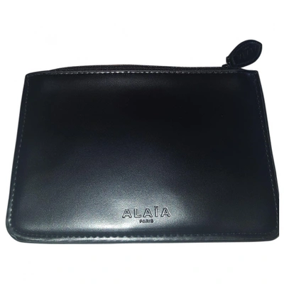 Pre-owned Alaïa Leather Clutch Bag In Black