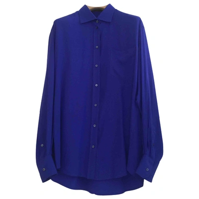 Pre-owned Alexander Mcqueen Silk Shirt In Blue