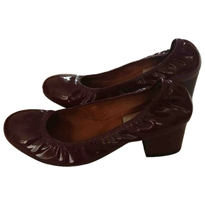 Pre-owned Lanvin Patent Leather Heels In Burgundy