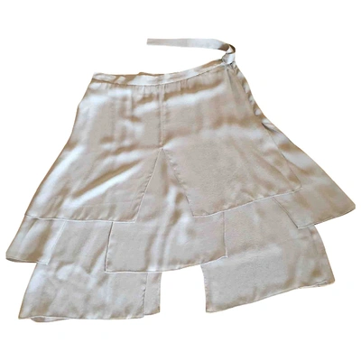 Pre-owned Valentino Silk Mid-length Skirt In Beige