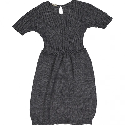 Pre-owned Miu Miu Wool Mid-length Dress In Grey