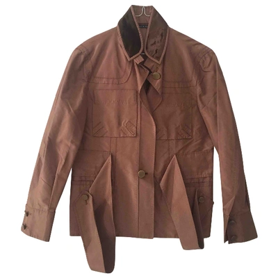 Pre-owned Gucci Metallic Silk Trench Coat