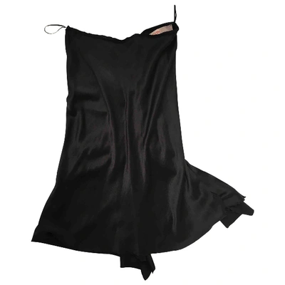 Pre-owned Lanvin Silk Mid-length Skirt In Black