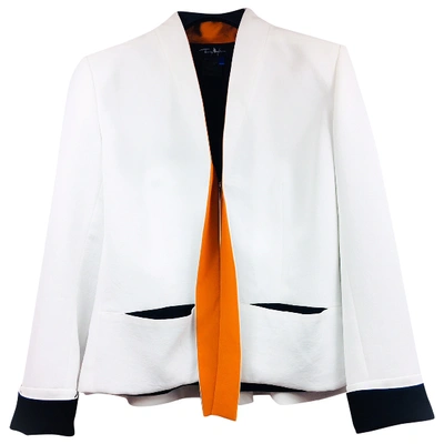Pre-owned Mugler Silk Short Vest In White