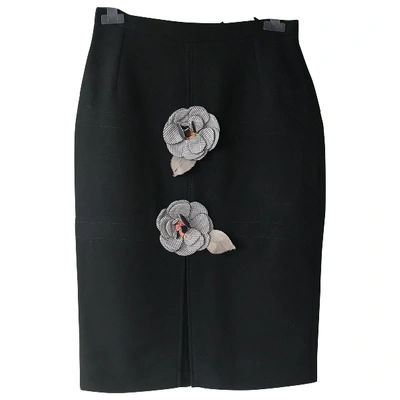 Pre-owned Dolce & Gabbana Wool Mid-length Skirt In Black