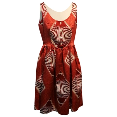 Pre-owned Prada Silk Mid-length Dress In Red