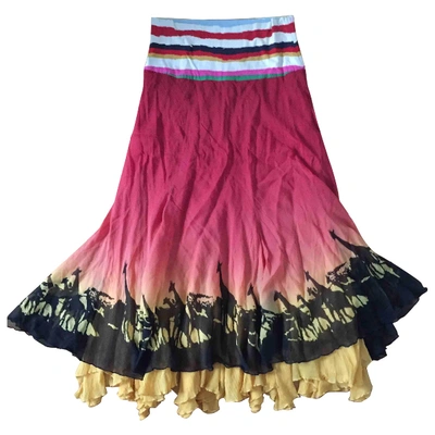 Pre-owned Diane Von Furstenberg Silk Maxi Skirt In Multicolour
