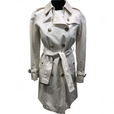 Pre-owned Gucci Trench Coat In White