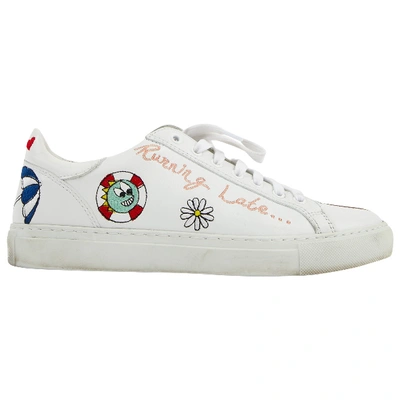 Pre-owned Mira Mikati Leather Trainers In White