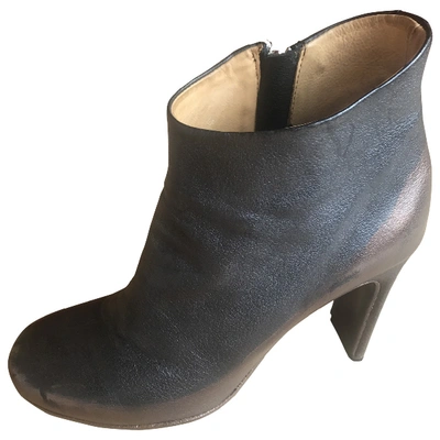 Pre-owned Officine Creative Leather Ankle Boots In Black