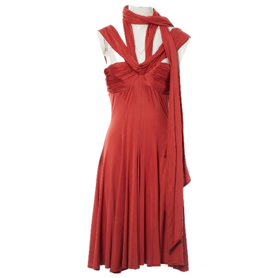 Pre-owned Amanda Wakeley Silk Mid-length Dress In Red