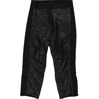 Pre-owned Isabel Marant Leather Straight Pants In Black