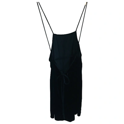 Pre-owned Polo Ralph Lauren Velvet Mini Dress In Black
