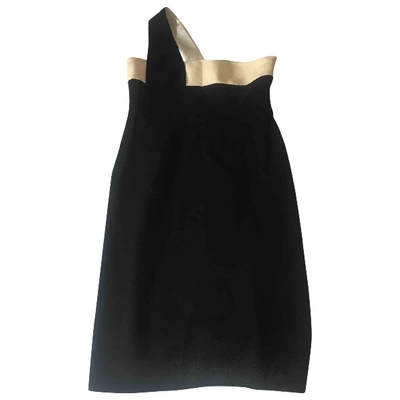 Pre-owned Fausto Puglisi Wool Mid-length Dress In Black